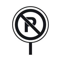 No parking sign icon, simple style vector