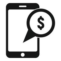 icono de transferencia de dinero de smartphone de éxito, estilo simple vector