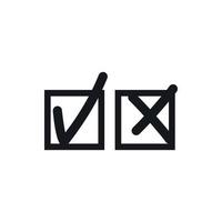 Checkmark to accept and refusal icon, simple style vector