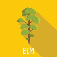 Elm tree icon, flat style vector