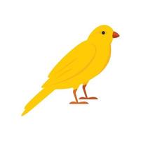 Gold song bird icon, flat style vector