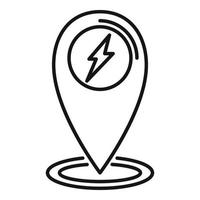 Charging station location icon, outline style vector