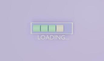 3D Rendering of loading bar icon on background illustration cartoon style photo