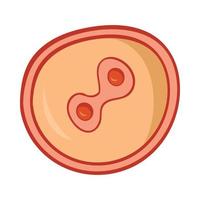 Fertilized egg icon, cartoon style vector