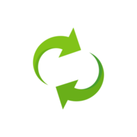 icono de reciclaje. una flecha que gira sin cesar en concepto de reutilización reciclada. png