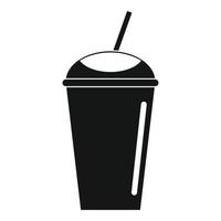 icono de batido de plátano, estilo simple vector