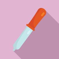 Lab pipette icon, flat style vector