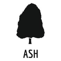 icono de árbol de ceniza, estilo negro simple vector