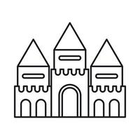 icono de castillo de cuento de hadas, estilo de esquema vector