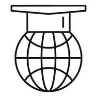 Global learning icon, outline style vector