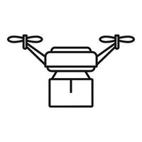 icono de entrega de drones robot, estilo de contorno vector