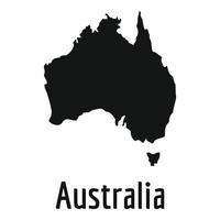 mapa de australia en vector negro simple