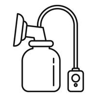 Automatic breast pump icon, outline style vector