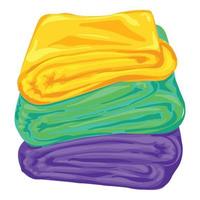 Stack of towel icon, cartoon style vector