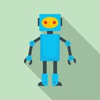 Robot toy icon, flat style vector