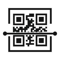 escanear icono de código qr, estilo simple vector