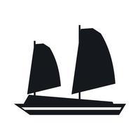 Vietnamese junk boat icon, simple style vector