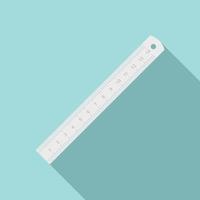 Metal ruler icon, flat style vector