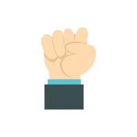 Clenched fist icon, flat style vector