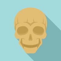 Smiling skull head icon, flat style vector