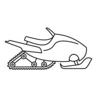 Mountain snowmobile icon, outline style vector