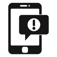 Smartphone notification icon, simple style vector