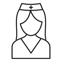 Emergency nurse icon, outline style vector