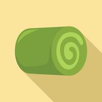 Matcha tea roller icon, flat style vector