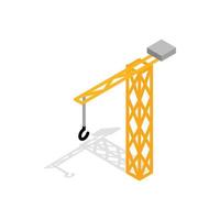 Construction crane icon, isometric 3d style vector