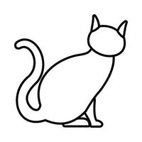 icono de gato, estilo de esquema vector