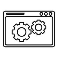 icono de motor de página web, estilo de contorno vector