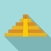 Brazil pyramid icon, flat style vector