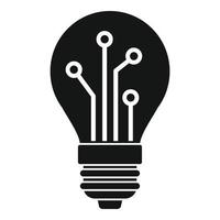 Bulb ai smart icon, simple style vector