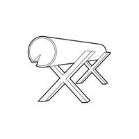 Goats for sawing logs icon, outline style vector