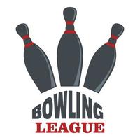 Bowling league logo, flat style vector