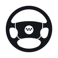 Steering wheel of taxi icon, simple style vector