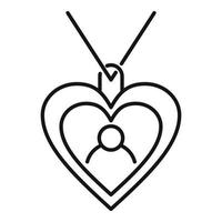 Emblem heart affection icon, outline style vector