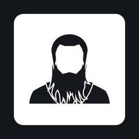 Man with beard avatar icon, simple style vector