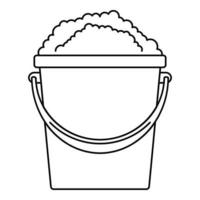 Soap foam bucket icon, outline style vector