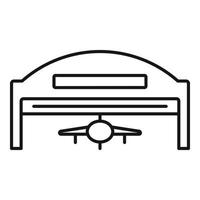 City hangar icon, outline style vector