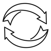 icono de reciclaje ecológico, estilo de esquema vector