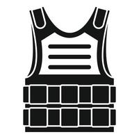 Bulletproof vest icon, simple style vector