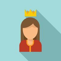 Queen reputation icon, flat style vector