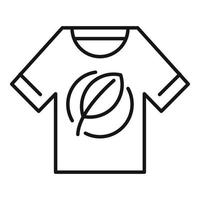 icono de camiseta ecológica, estilo de contorno vector