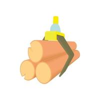 Tied logs icon in cartoon style vector