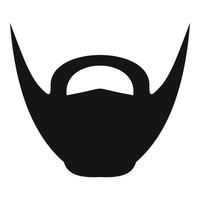 Round beard icon, simple style. vector