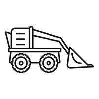 Farm excavator icon, outline style vector