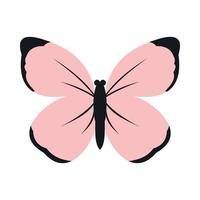 Pink butterfly icon, flat style vector