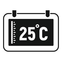 Digital tablet temperature control icon, simple style vector