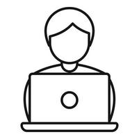 Laptop testing software icon, outline style vector